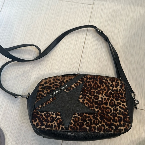 GOLDEN GOOSE Pony Hair Star Bag in Black & Brown Leopard - Picture 5 of 13